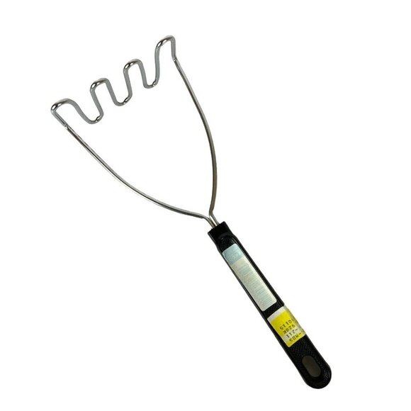 Ekco Eterna 1980s Stainless Steel Potato Masher with Black Nylon Handle Vintage - Picture 2 of 4